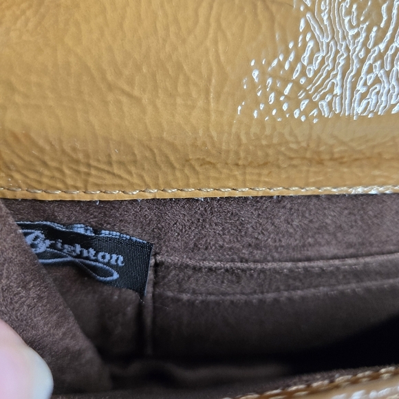 Brighton Croc-Embossed Tan Leather Shoulder Purse Small - Picture 8 of 8